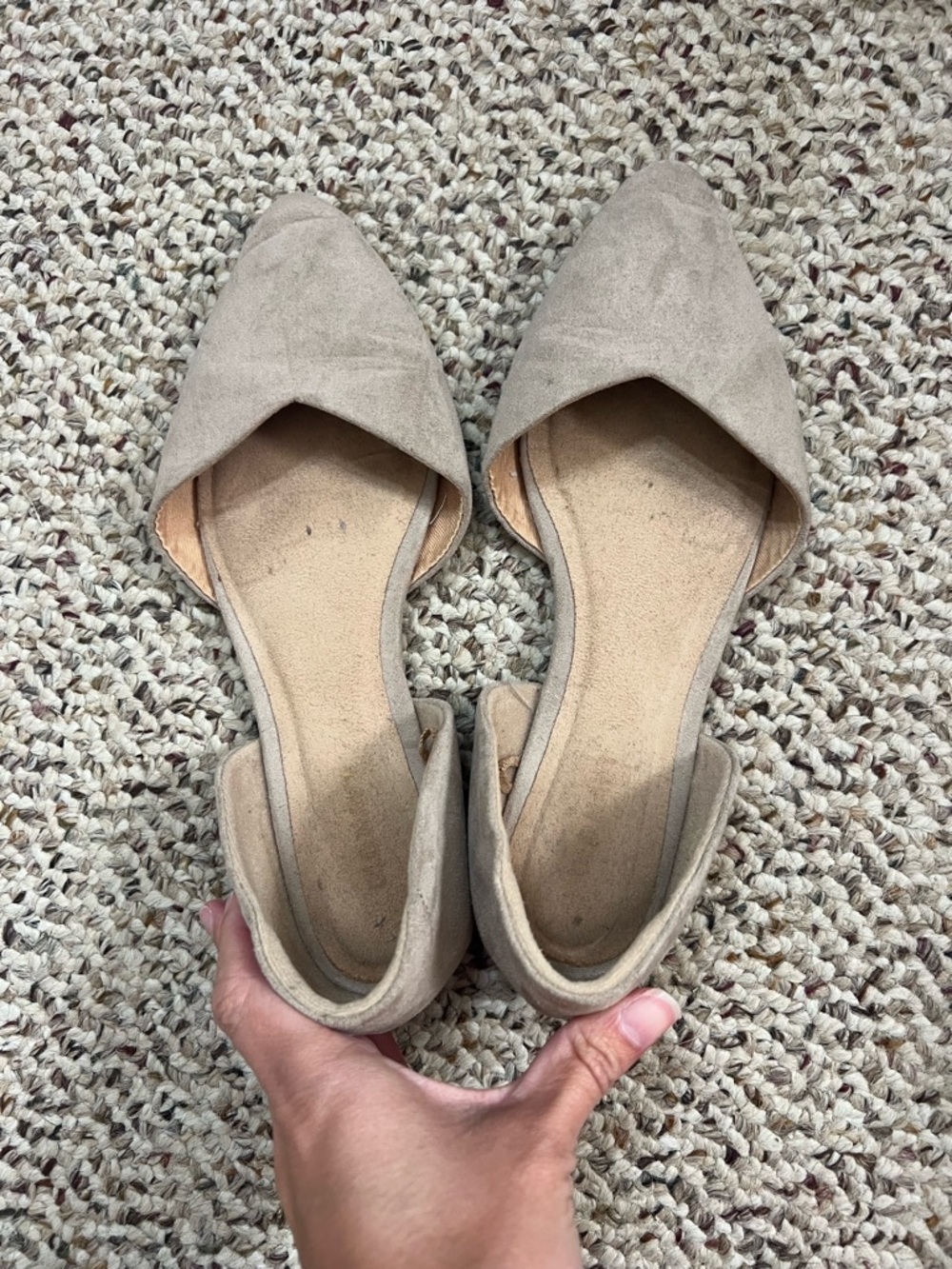 Old Navy Women's Taupe Pointed D'Orsay Flats